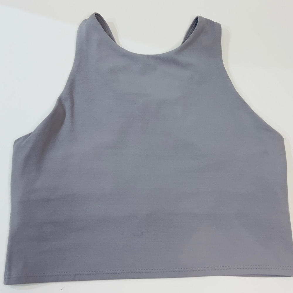 ATHLETA Long Line High Neck Light Lavender Sports Bra Crop Top, Size S